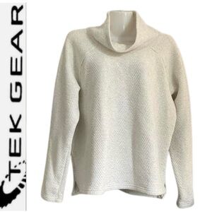 Great Cowl Neck Pull Over Sweater Chevron Pattern Tek Gear